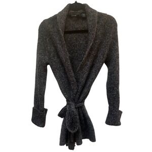 EXPRESS Women Charcoal Grey‎ Wool Mohair Blend Wrap Cardigan Sweater Size S